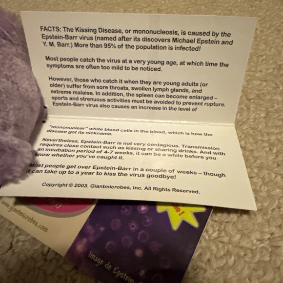 2 for $10 | Mono Kissing Disease Stuffy - Picture 4 of 5